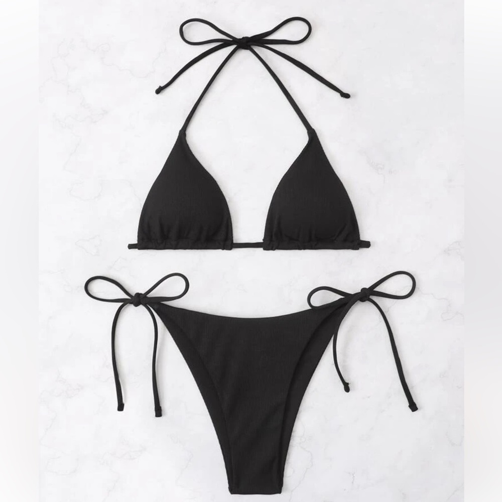 Halter Triangle Tie Side Bikini Swimsuit